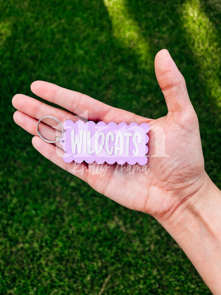 Scalloped Custom Keychain