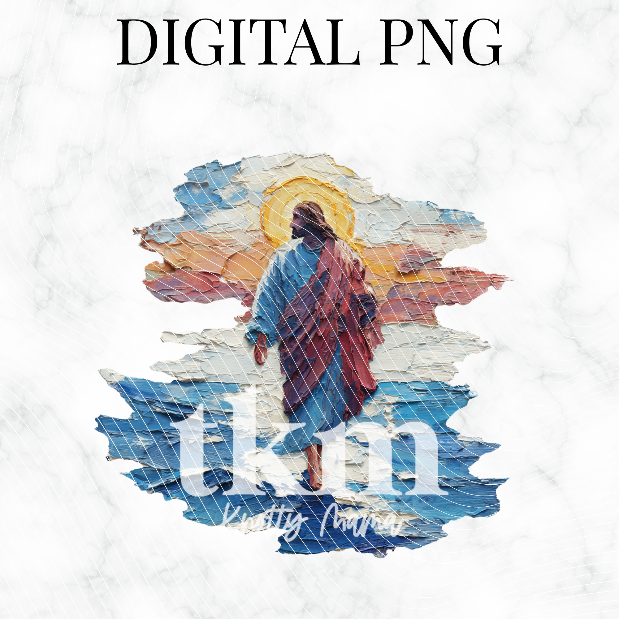 Painted Jesus Walking On Water PNG