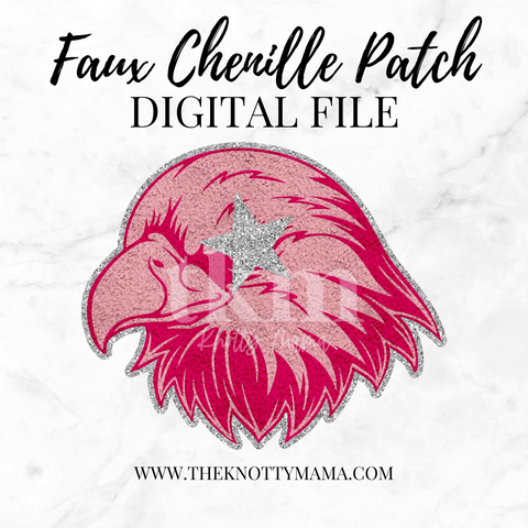 Pink Faux Chenille Eagles Mascot PNG