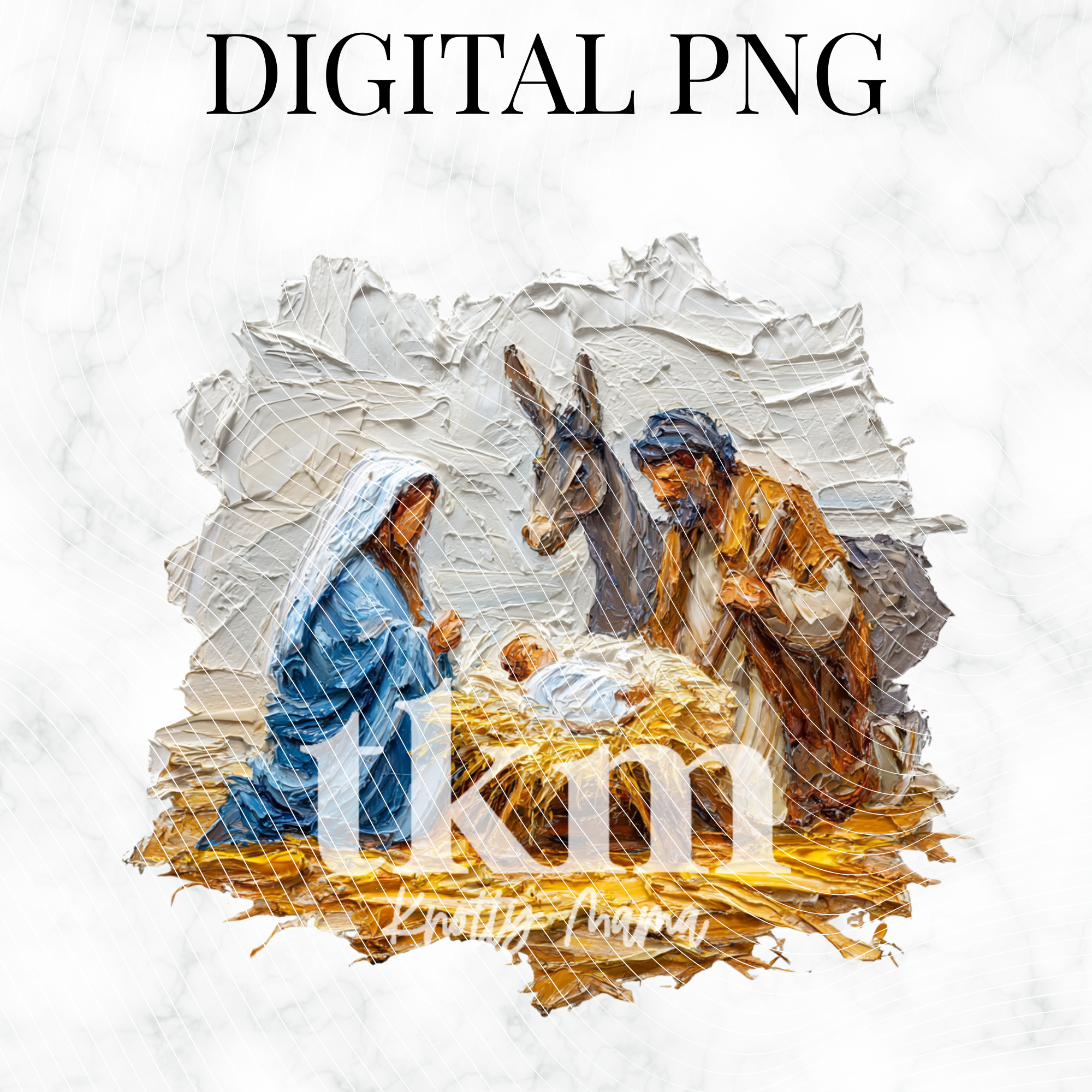 Painted Nativity Scene PNG