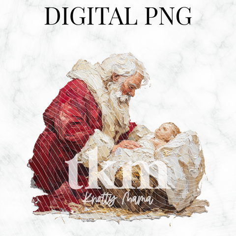 Painted Santa Manger PNG
