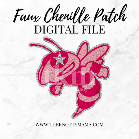 Pink Faux Chenille Hornets Mascot PNG