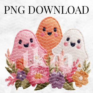 Pastel Floral Ghosts PNG