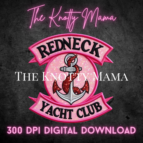 Pink Redneck Yacht Club Faux Embroidered Patch