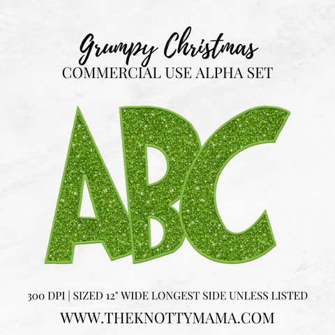 Grumpy Christmas Commercial Use Alpha Set