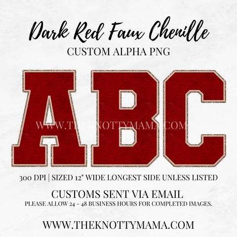 Dark Red Faux Chenille Custom PNG