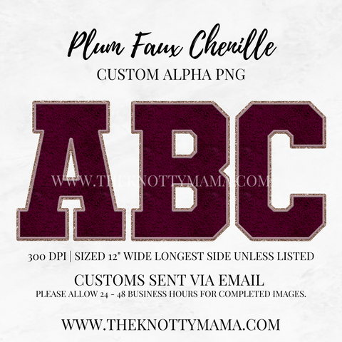 Plum Faux Chenille Custom PNG