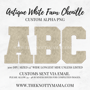 Antique White Faux Chenille Custom PNG