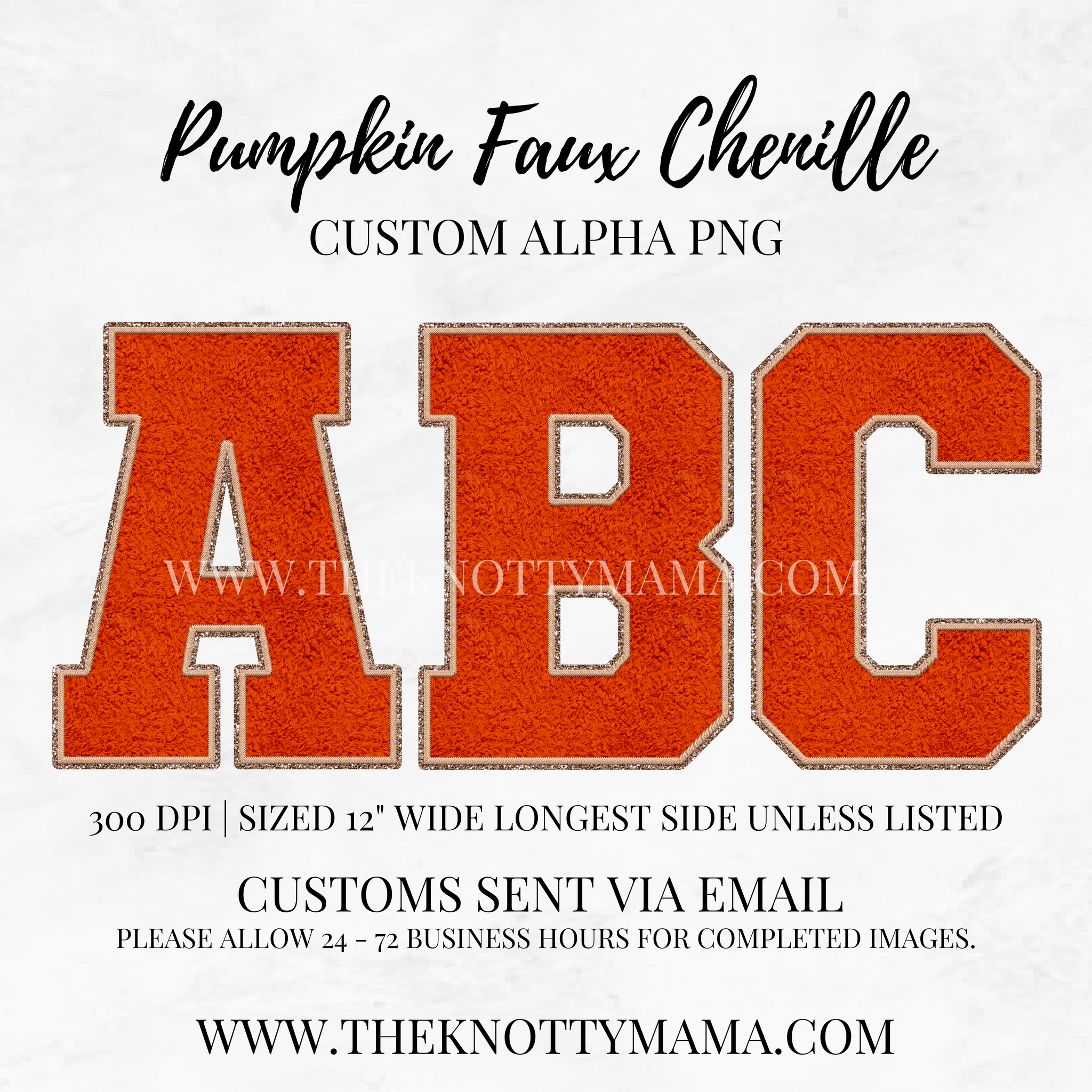 Pumpkin Faux Chenille Custom PNG