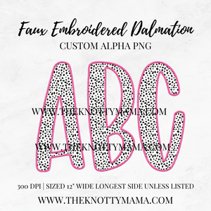 Pink Dalmation Alpha Set