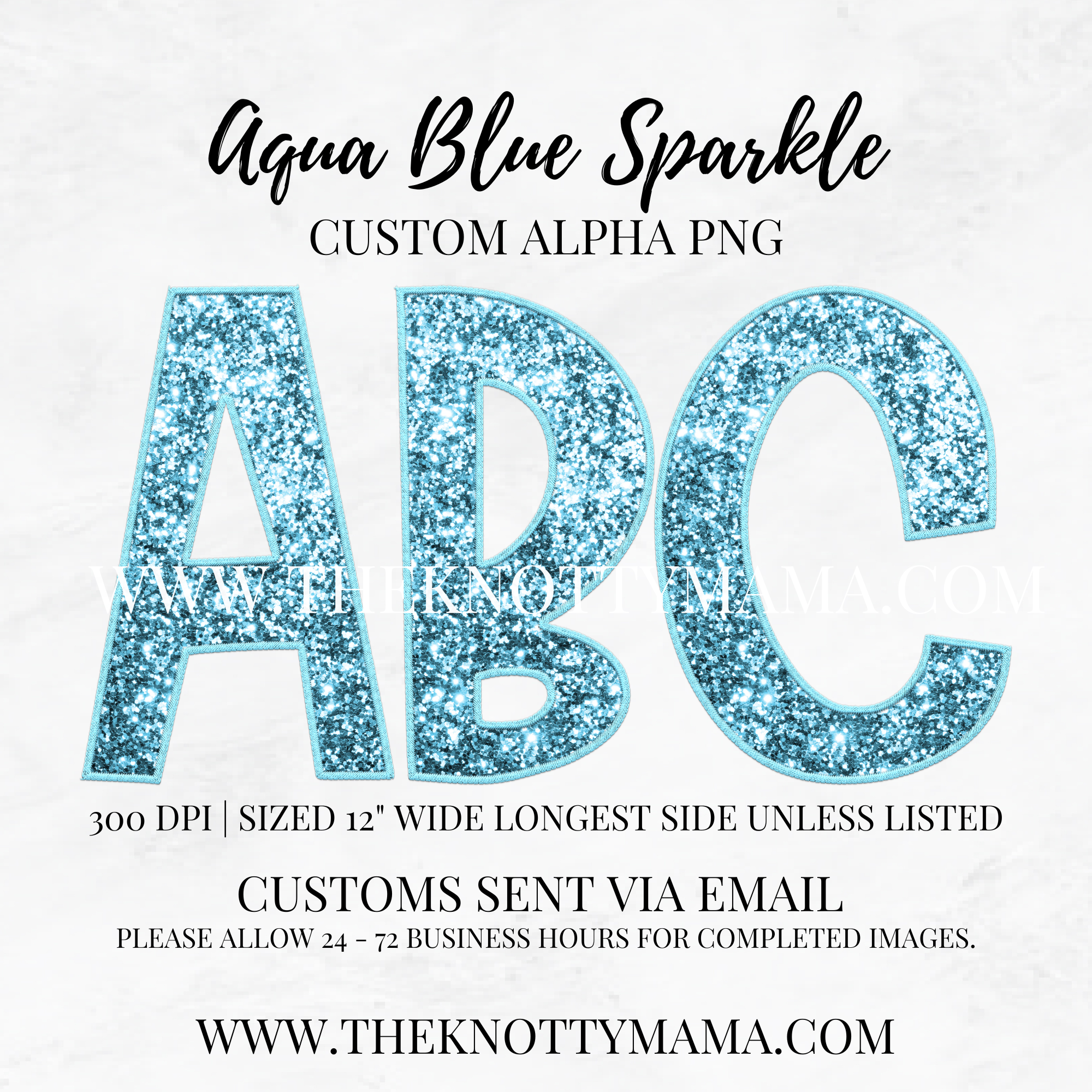 Aqua Blue Sparkle Custom PNG