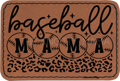 Baseball Mama Leopard Pattern Patch