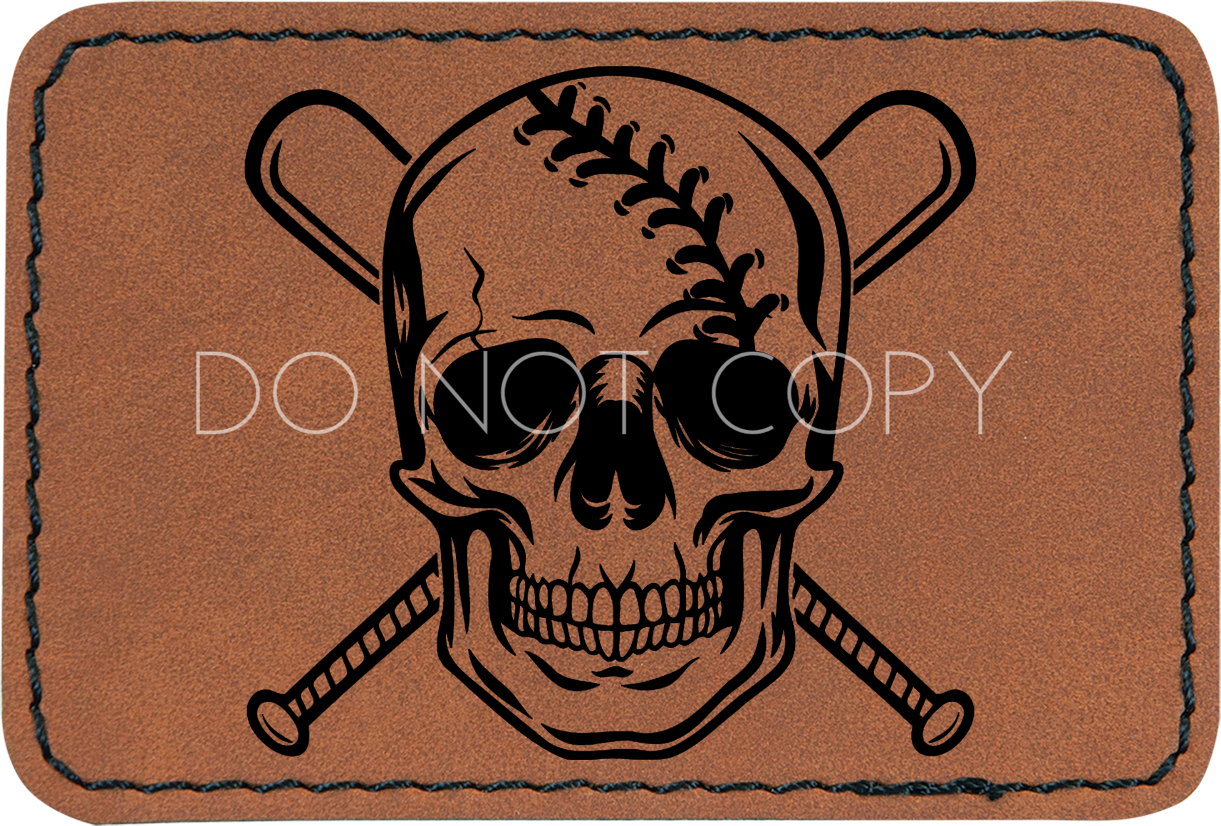 Baseball Skull Patch