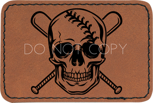 Baseball Skull Patch