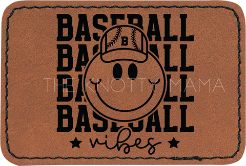 Baseball Vibes Smiley Patch