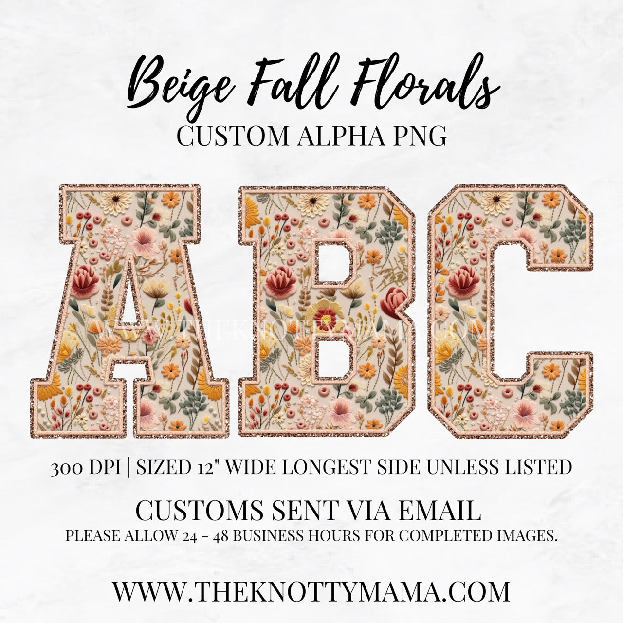 Beige Fall Florals Custom PNG