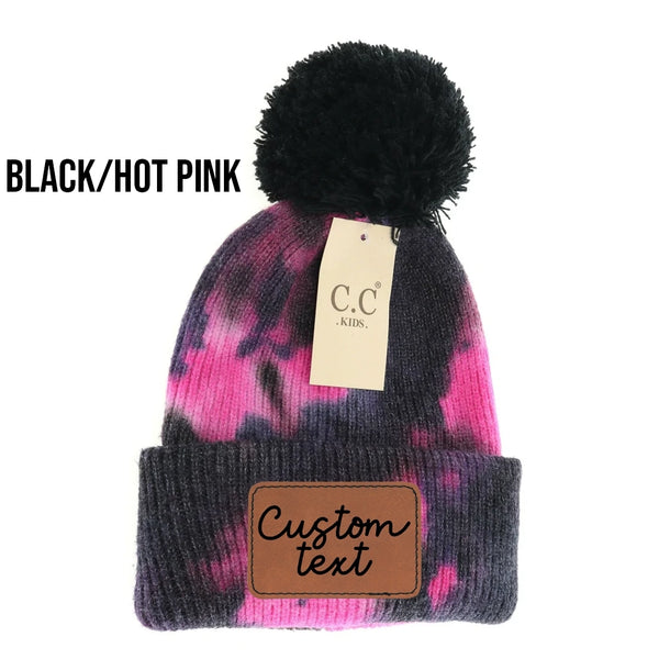 Kid Black/Pink Tie Dye CC Beanie