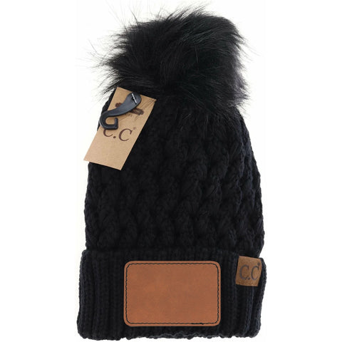 C.C. Lattice Stitch Adult Pom Beanie (PRE-SALE)