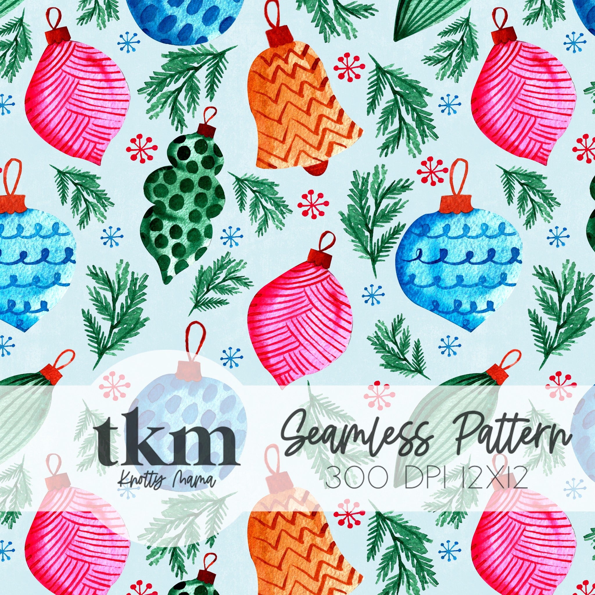 Blue Bright Christmas Seamless Pattern