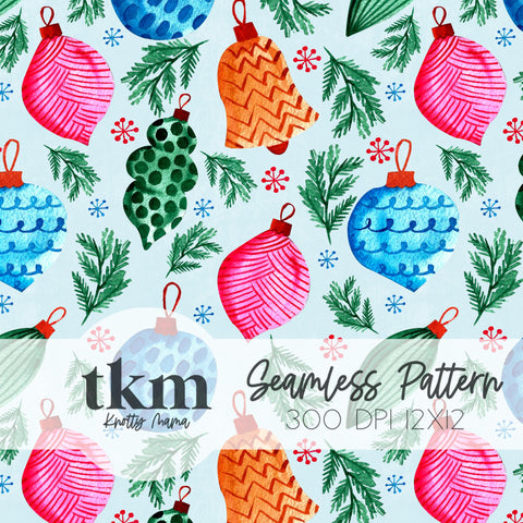 Blue Bright Christmas Seamless Pattern