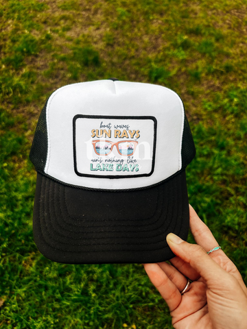 Boat Rays Sun Waves Ain't Nothing Like Lake Days Trucker Hat