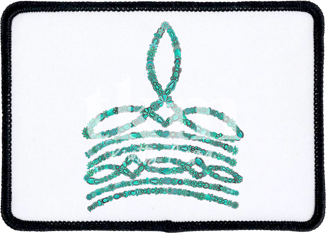 Turquoise Boot Stitch Iron On Patch