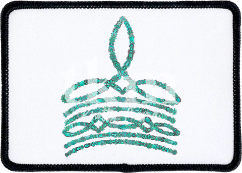 Turquoise Boot Stitch Iron On Patch
