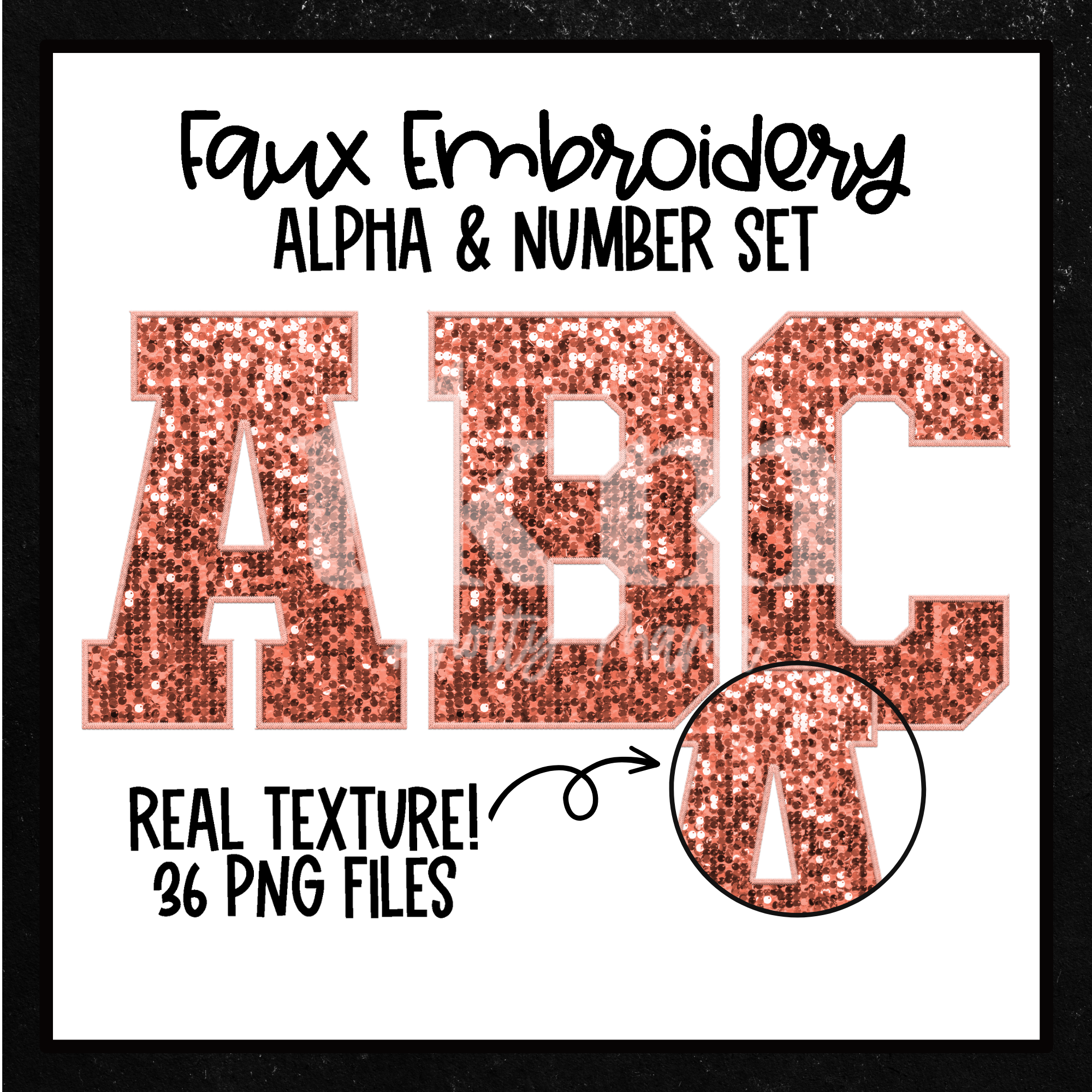 Bright Coral Faux Sequin Alpha Set