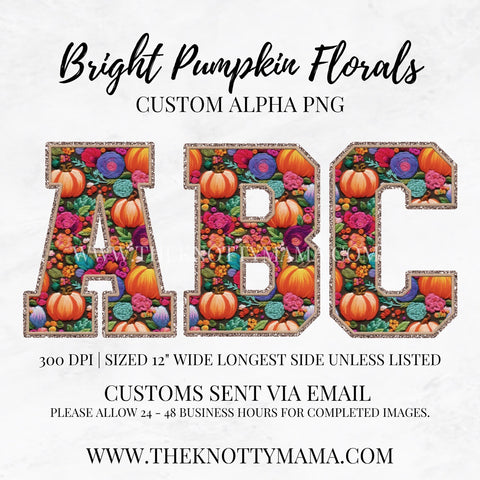 Bright Pumpkin Florals Custom PNG