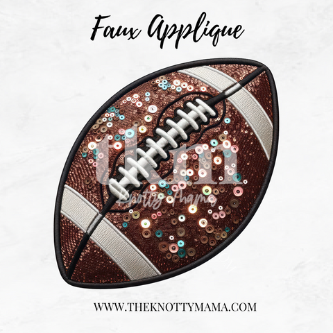 Faux Embroidered Bright Football Sequin PNG