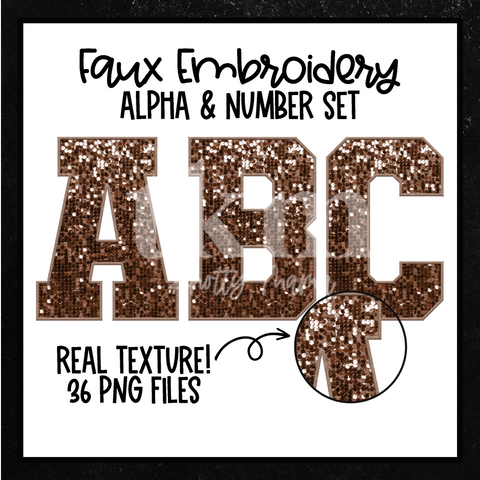 Brown Faux Sequin Alpha Set