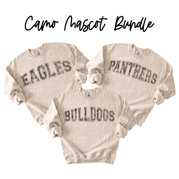 Camo Inspired Mascot PNG Bundle