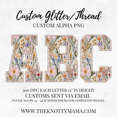 Custom Alpha Thread Color Glitter Color PNG