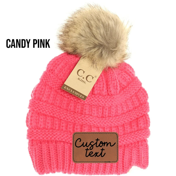 Kid Candy Pink CC Pom Beanie