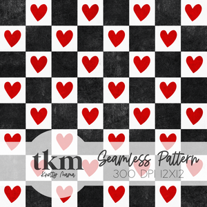 Checkered Hearts Seamless Pattern EXCLUSIVE