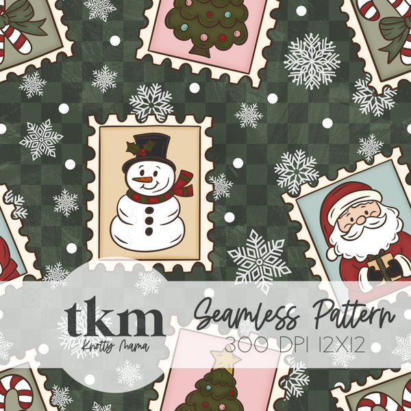 Classic Christmas Postage Seamless