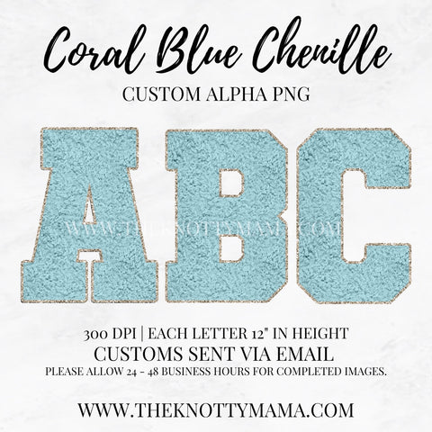 Chenille Coral Blue Custom PNG