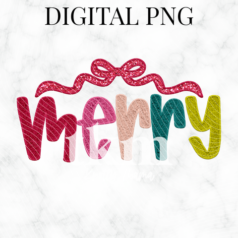 Chenille Multi-Colored Merry PNG