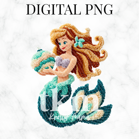 Plush Christmas Mermaid PNG