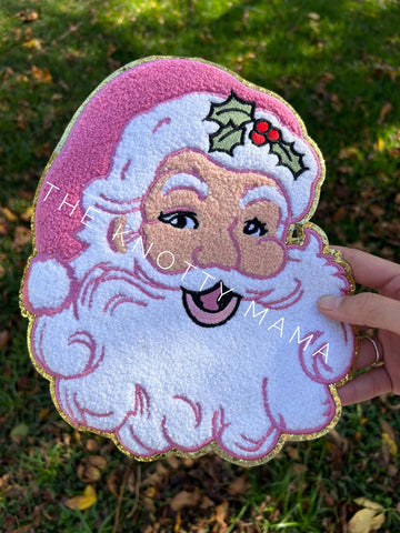 Classic Pink Santa Chenille Patch