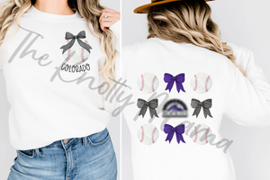 Colorado Baseball Coquette Bow PNG