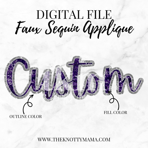 Custom Faux Sequin Script PNG