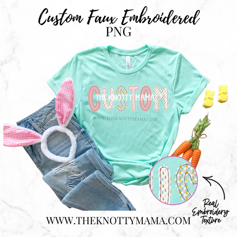 Custom Distressed Easter Faux Applique PNG