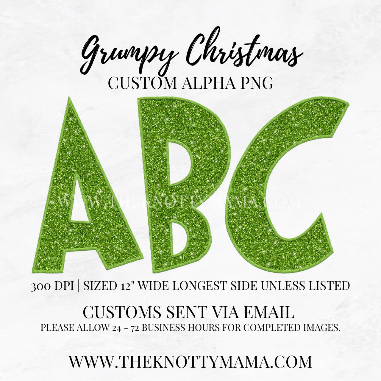 Grumpy Christmas Custom PNG (OVERLAPPING FONT LETTERS)