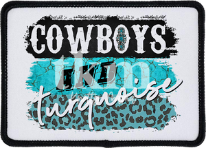 Cowboys and Turquoise Iron On Patch
