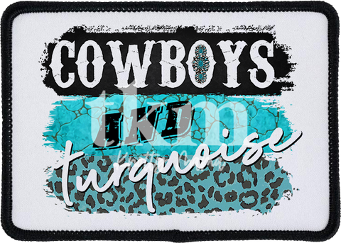 Cowboys and Turquoise Iron On Patch