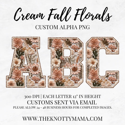 Cream Fall Florals Custom PNG