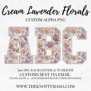 Cream Lavender Florals Custom PNG