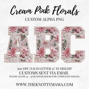 Cream Pink Florals Custom PNG