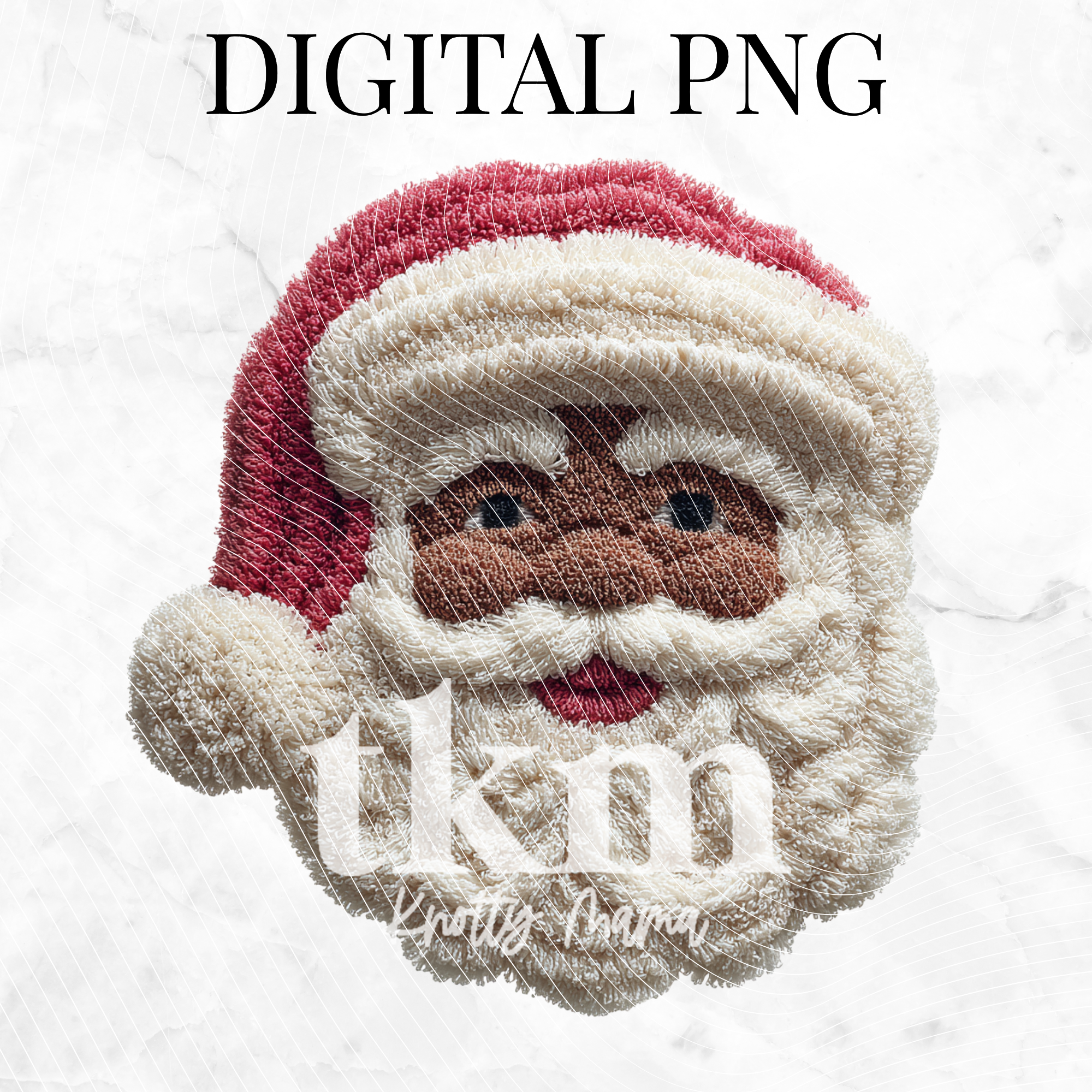 African American Fiber Art Santa PNG